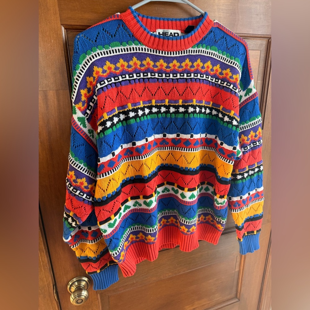 Vintage 80s/90s HEAD Abstract Knit Sweater
